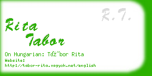 rita tabor business card